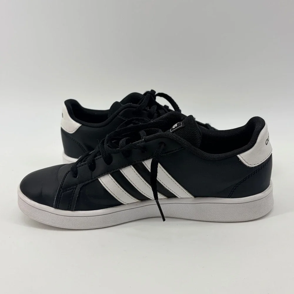 Adidas Grand Court Sneakers Kids 6 Black White EF0102 Low Top Classic Shoes